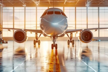 avions en maintenance dans un hangar