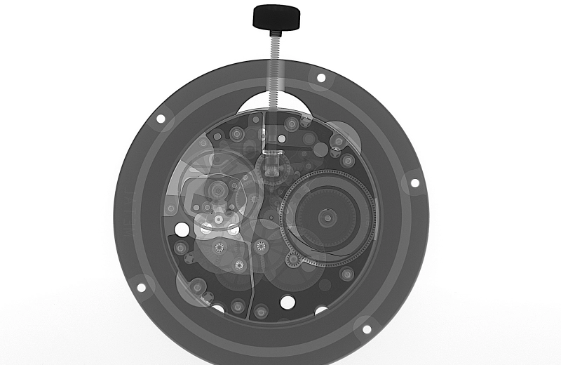 verification d'assemblage d'une pièce d'horlogerie pendant un contrôle radio