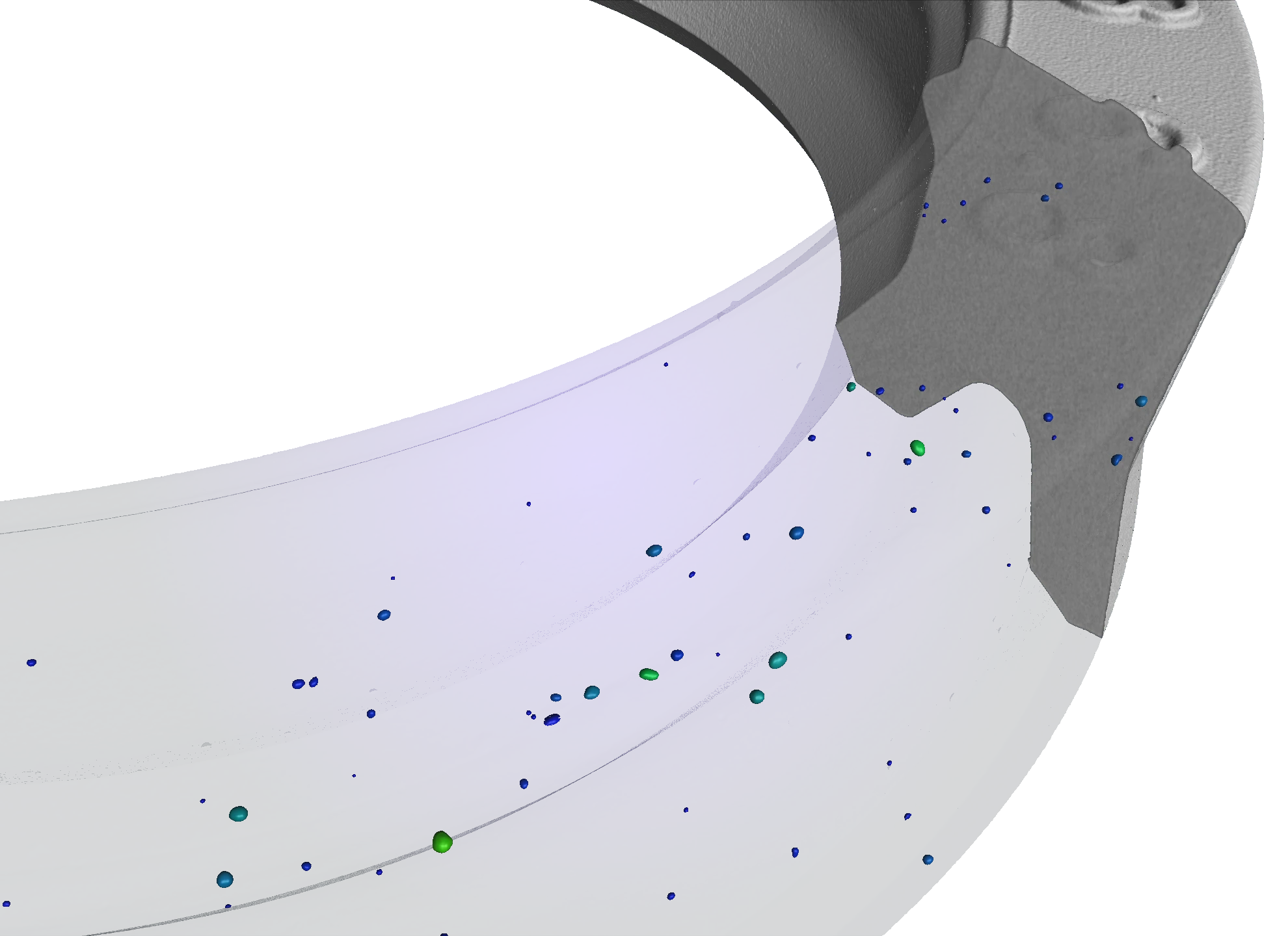 Visualisation d'inclusions métalliques dans un joint polymère via tomographie par rayons X