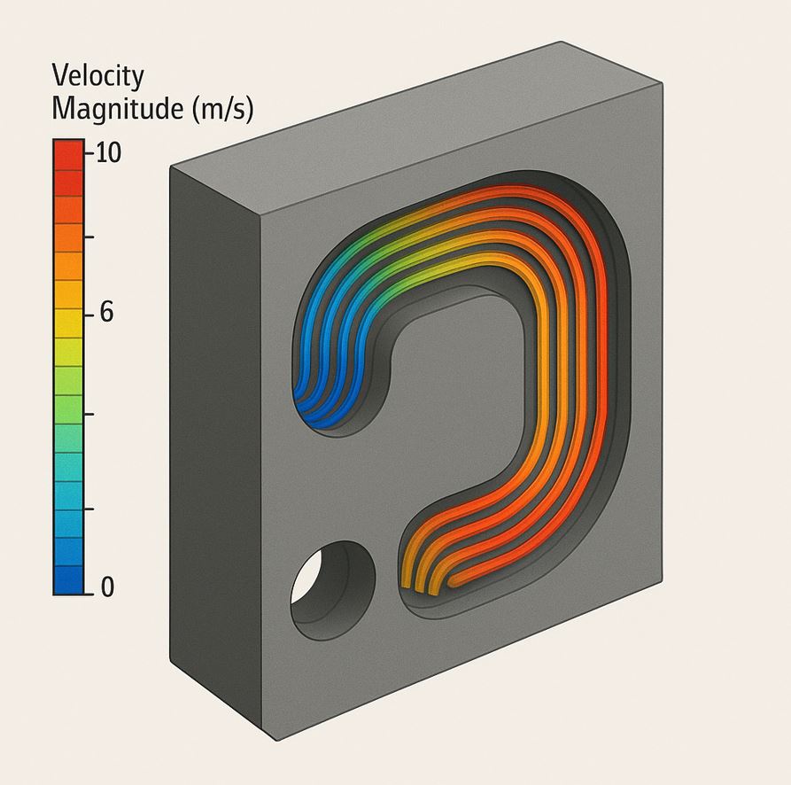 illustration d'une simulation numérique sur une pièce